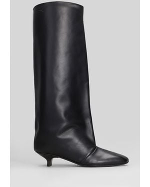 Vicini Cizin 30 Low Heels Boots In Black Leather