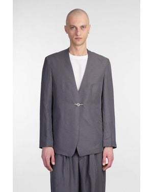 Attachment Blazer In Gray Linen