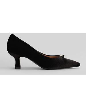 Isabel Ferranti Pumps In Dark Brown Velvet - Black