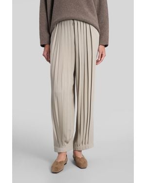 Giorgio Armani Pants In Beige Silk - Natural