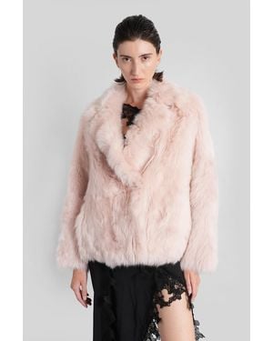 Blancha 70 Fur & Shearling In Rose-pink Leather