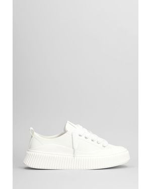Rhun Sneakers Leather in Pelle Bianca - Bianco