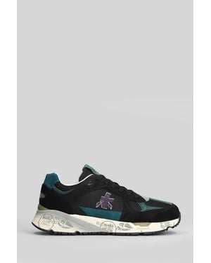 Premiata Mase Sneakers In Black Suede And Fabric