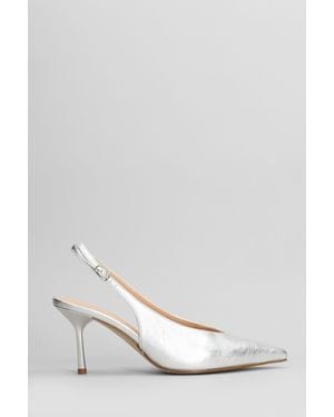 The Seller Pumps In Silver Leather - White