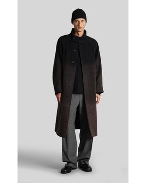 J.L-A.L Terr Coat Coat In Brown Wool - Black