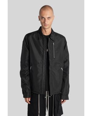 Rick Owens Concealed Zipfront Casual Jacket In Black Polyamide - Gray