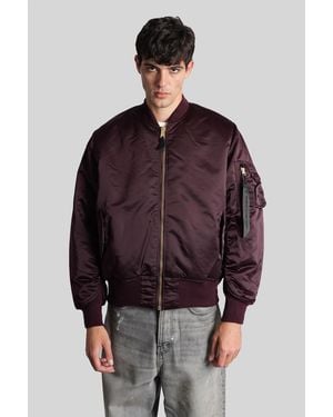 Alpha Industries Ma-1 Bomber Jacket In Bordeaux Nylon - Red