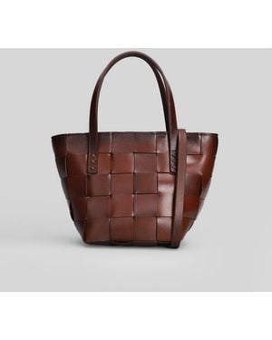 Dragon Diffusion Borsa a spalla Japan Mini in Pelle Marrone - Multicolore