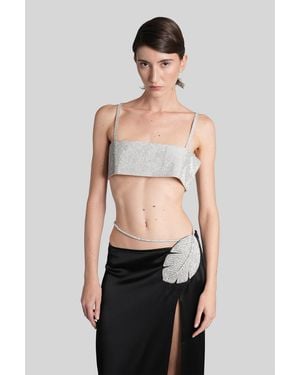Nue Charlotte Top Topwear In Silver Silk - Black