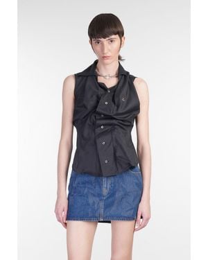 Vivienne Westwood Camicia Ss drunken in Cotone Nero - Blu