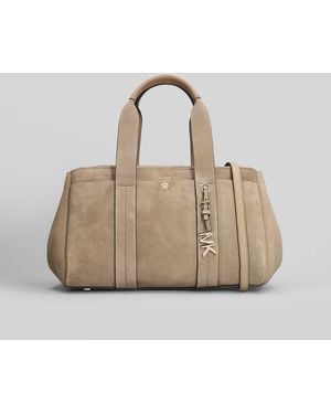 Michael Kors Romee Tote In Beige Suede - Natural