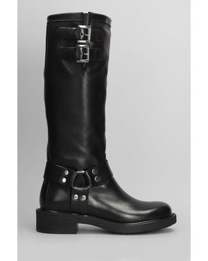 METISSE Low Heels Boots In Black Leather