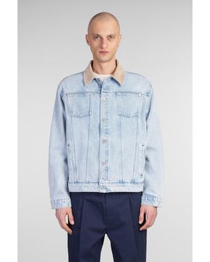 Drole de Monsieur Giacche Denim in Cotone Celeste - Blu
