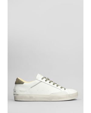 Crime London Distressed Sneakers In White Leather - Multicolor