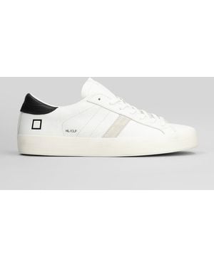 Date Hill Low Calf Sneakers In White Leather