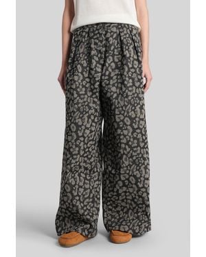 Alanui Pants In Gray Wool - Black