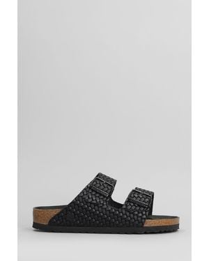 Birkenstock Arizona Flats In Black Leather