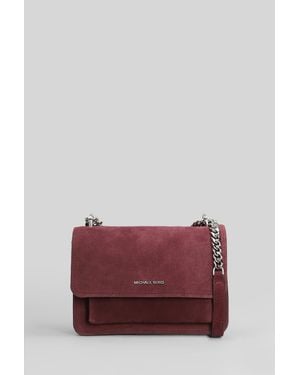 Michael Kors Borsa a spalla Claire in Camoscio Bordeaux - Viola