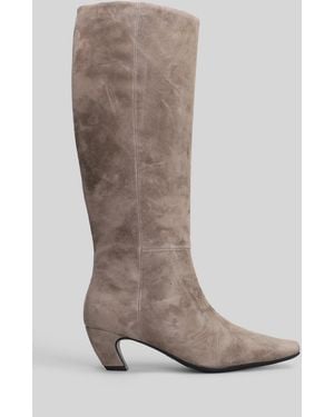 Marc Ellis High Heels Boots In Taupe Suede - Brown
