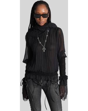 Blumarine Blusa in Seta Nera - Nero