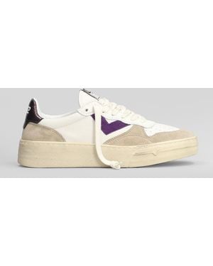 4b12 Hyper Sneakers In White Suede And Leather - Pink