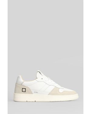 Date Court 2.0 Basic Sneakers In Beige Suede And Leather - White