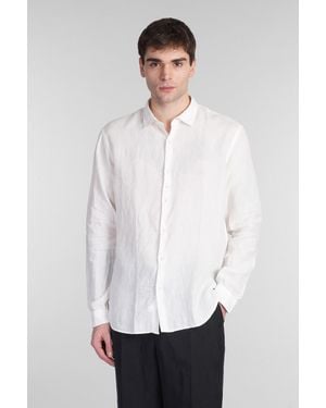 Costumein Camicia Domenico in lino Beige - Bianco