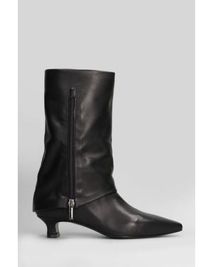 The Seller Low Heels Ankle Boots In Black Leather