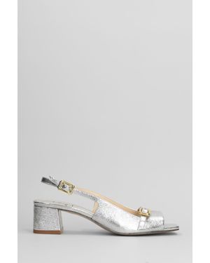 GOLD&ROUGE Sandali Parsley in Pelle Argento - Bianco