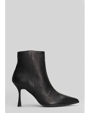 Fratelli Russo High Heels Ankle Boots In Black Leather