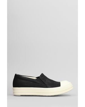 Rick Owens Boat Sneaks Sneakers In Black Cotton - Gray