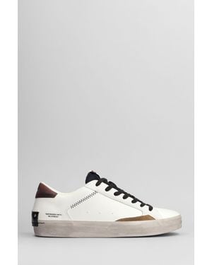 Crime London Distressed Sneakers In White Leather - Multicolor