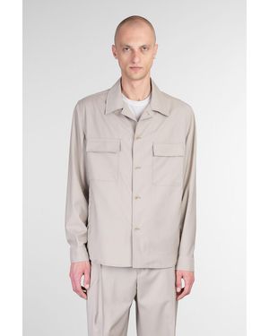 BRIGLIA John Casual Jacket In Khaki Wool - Natural