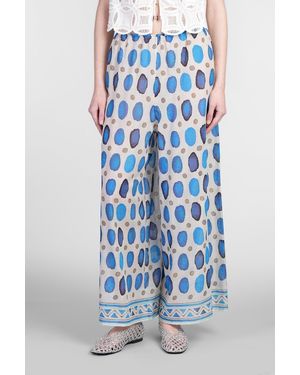 Holy Caftan Pan Pants In Gray Cotton - Blue