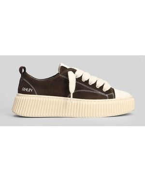 Rhun Suede Sneakers In Brown Suede - Black