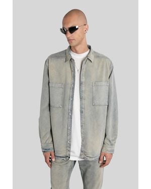 Rick Owens Jumbo Outershirt Denim Jackets In Beige Cotton - Gray