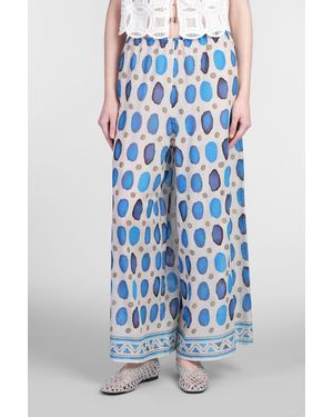 Holy Caftan Pan Pants In Gray Cotton - Blue