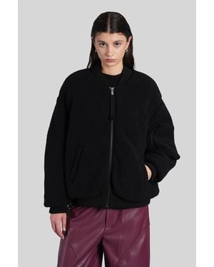 Laneus Bomber Jacket In Black Wool