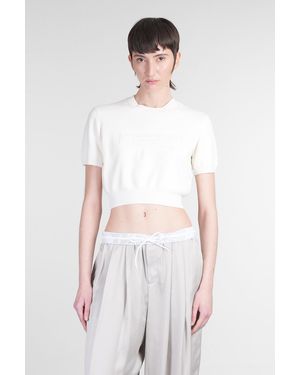 Alexander Wang T-Shirt in Poliestere Beige - Bianco