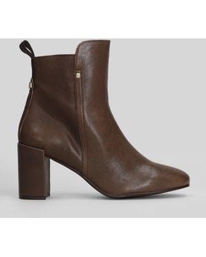 Pedro Miralles High Heels Ankle Boots In Brown Leather