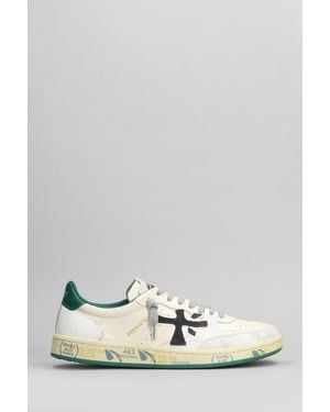 Premiata Sneakers Bskt Clay in Pelle Bianca - Metallizzato