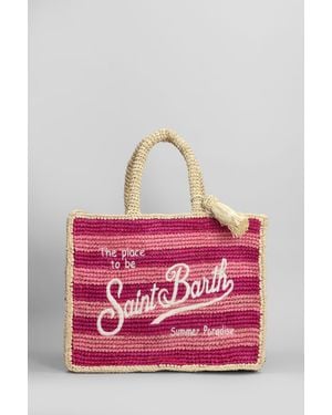 Mc2 Saint Barth Colette Raffia Tote In Multicolor Raffia - Pink