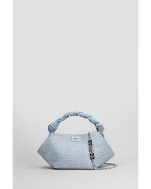 Ganni Borsa a mano Bou bag mini in Cotone Blu