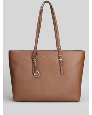 Michael Kors Quinn Tote In Leather Color Leather - Brown