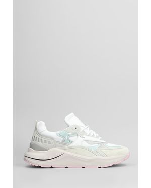 Date Sneakers Fuga Hf Plus in Camoscio e Tessuto Bianco
