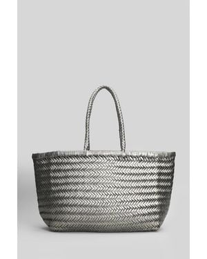 Dragon Diffusion Bamboo Triple Jump Tote In Gunmetal Leather - Gray