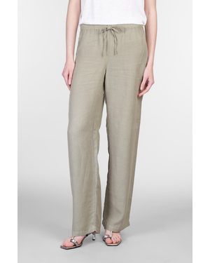 120 Pantalone in lino Verde - Grigio