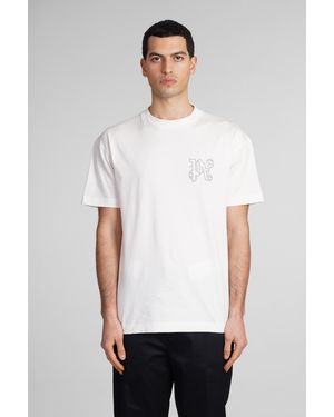 Palm Angels T-Shirt in Cotone Beige - Bianco