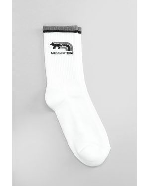 Maison Kitsuné Calzini in Cotone Bianco