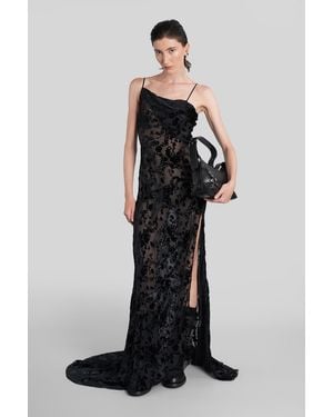 Ann Demeulemeester Aaricia Long Dress In Black Velvet
